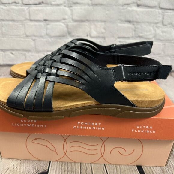 Easy Spirit Women’s Mar Leather Comfort Sandals Ultra Flexible Dark Blue 11M NWT - Picture 3 of 7